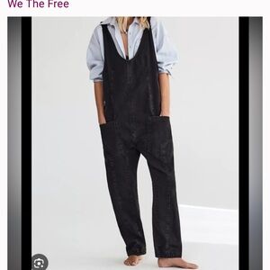 Free People We the Free High Roller Jumpsuit, Small, Mineral black